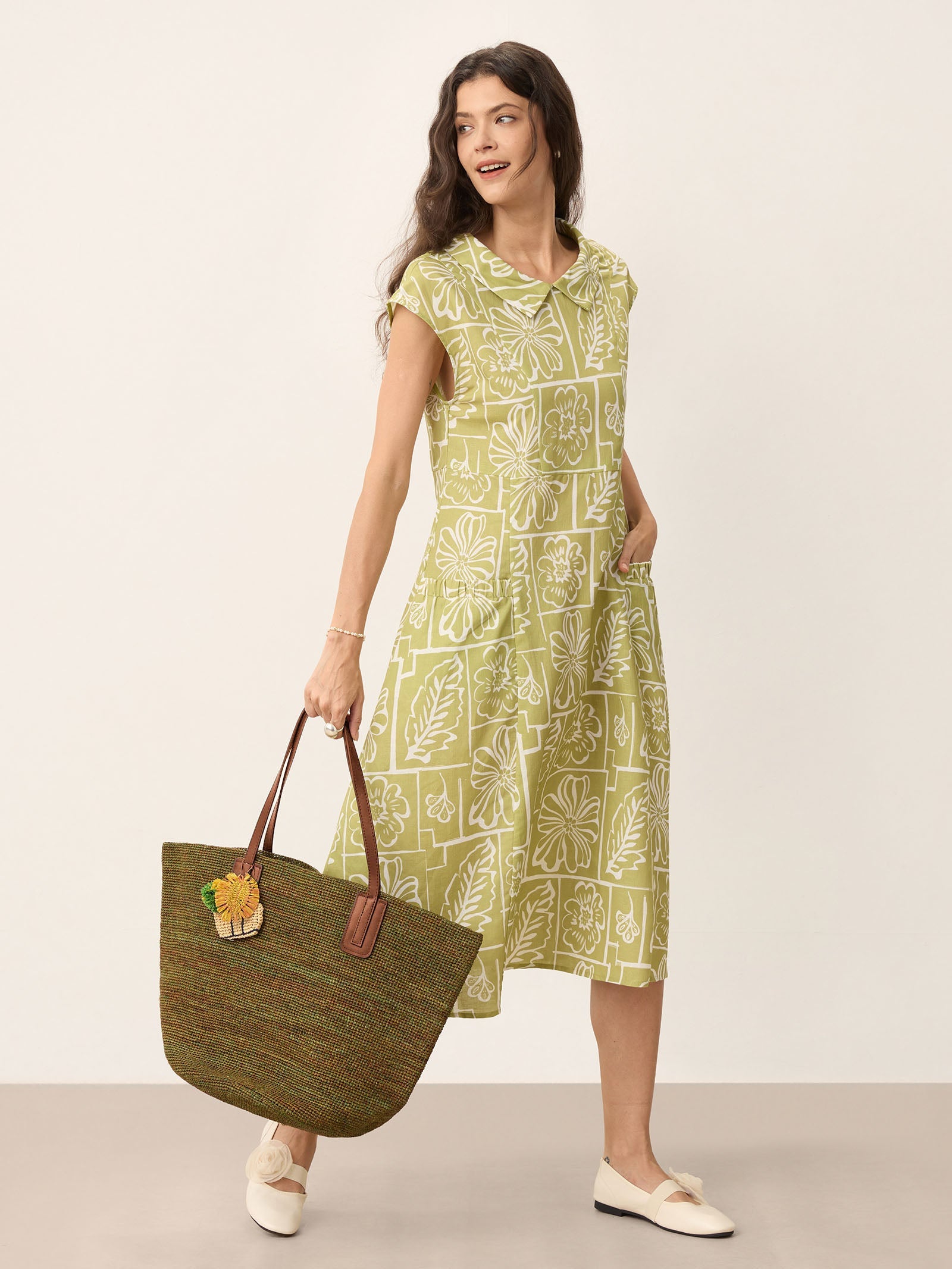 Handwoven Raffia Tote Bag With Leather Handles by LINTICO