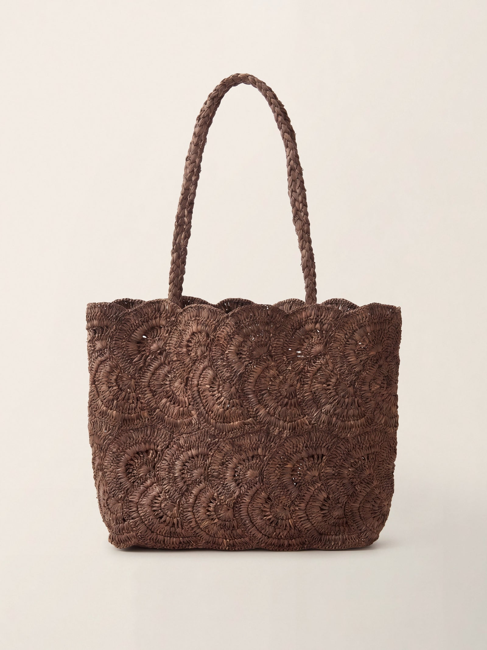 Handwoven Raffia Floral Pattern Tote Bag by LINTICO