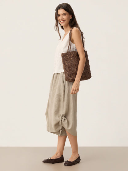 Handwoven Raffia Floral Pattern Tote Bag by LINTICO