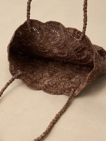 Handwoven Raffia Floral Pattern Tote Bag by LINTICO
