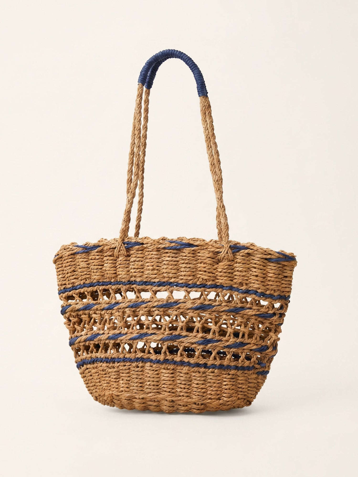 Handwoven Paper Straw Open-Weave Tote Bag by LINTICO