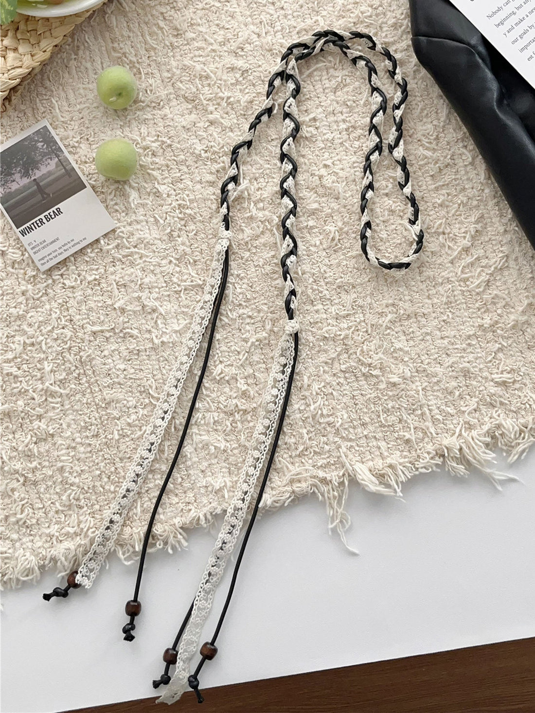 Linen Woven Belt With Fringes by LINTICO