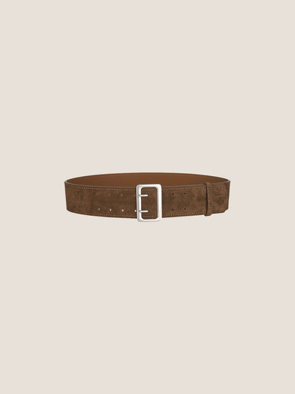 Cowhide Wide Retro Matte Belt by LINTICO