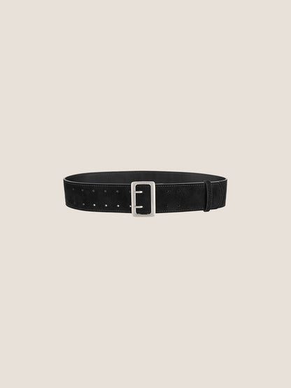 Cowhide Wide Retro Matte Belt by LINTICO