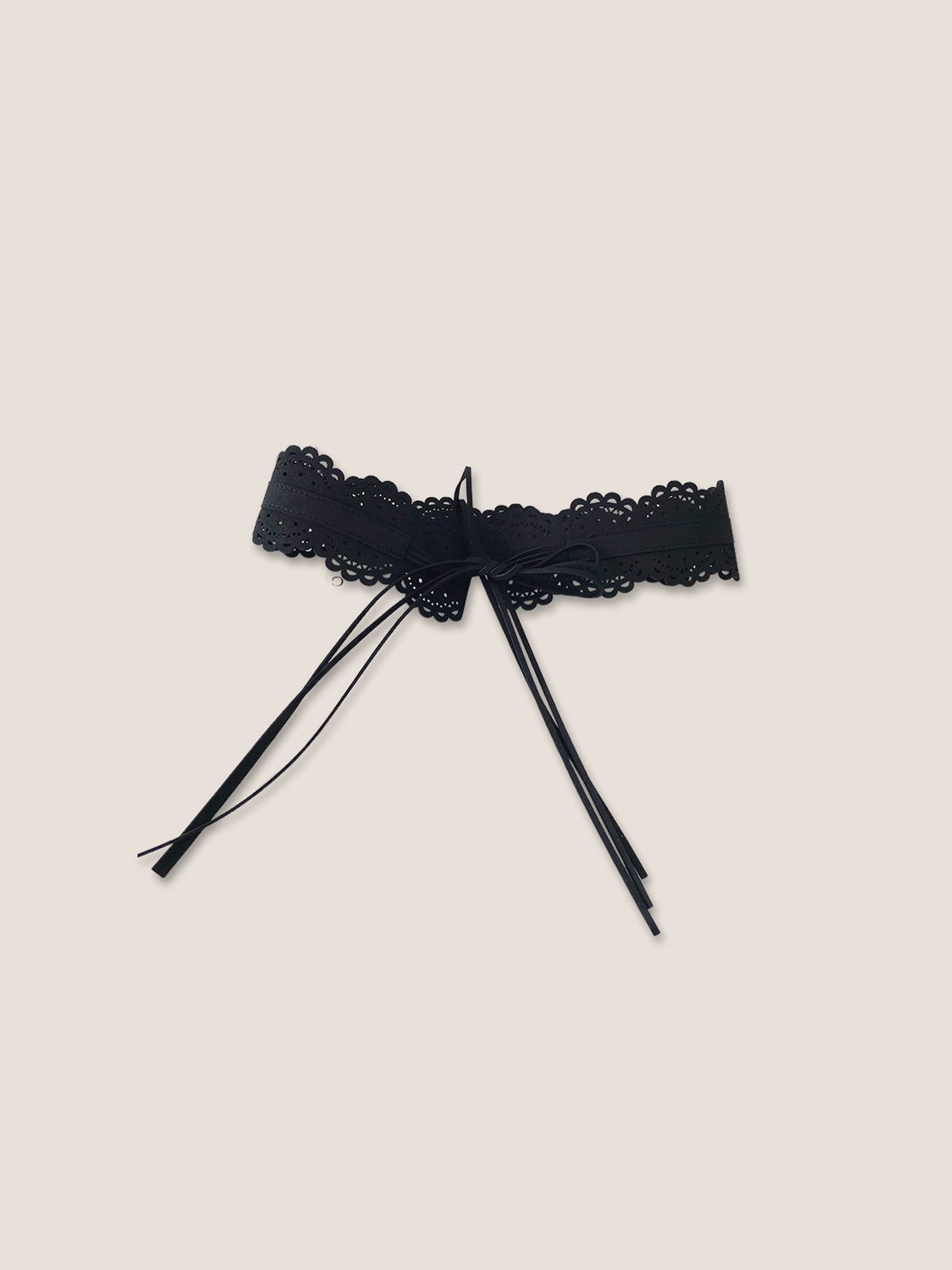 Lace-Trimmed Waist Cincher Belt by LINTICO
