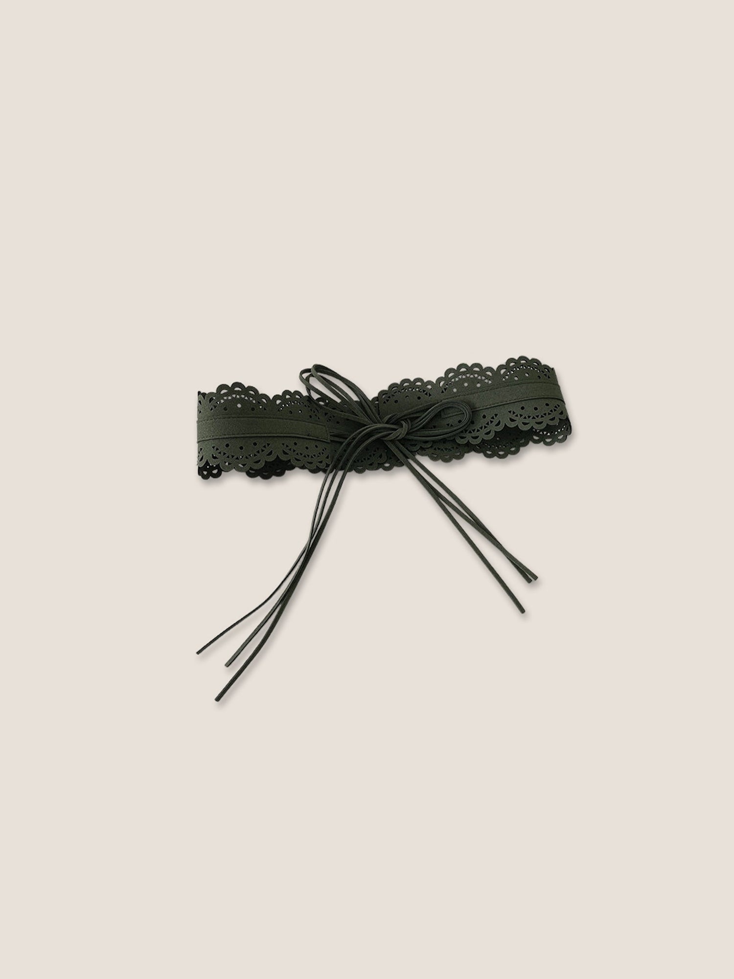 Lace-Trimmed Waist Cincher Belt by LINTICO