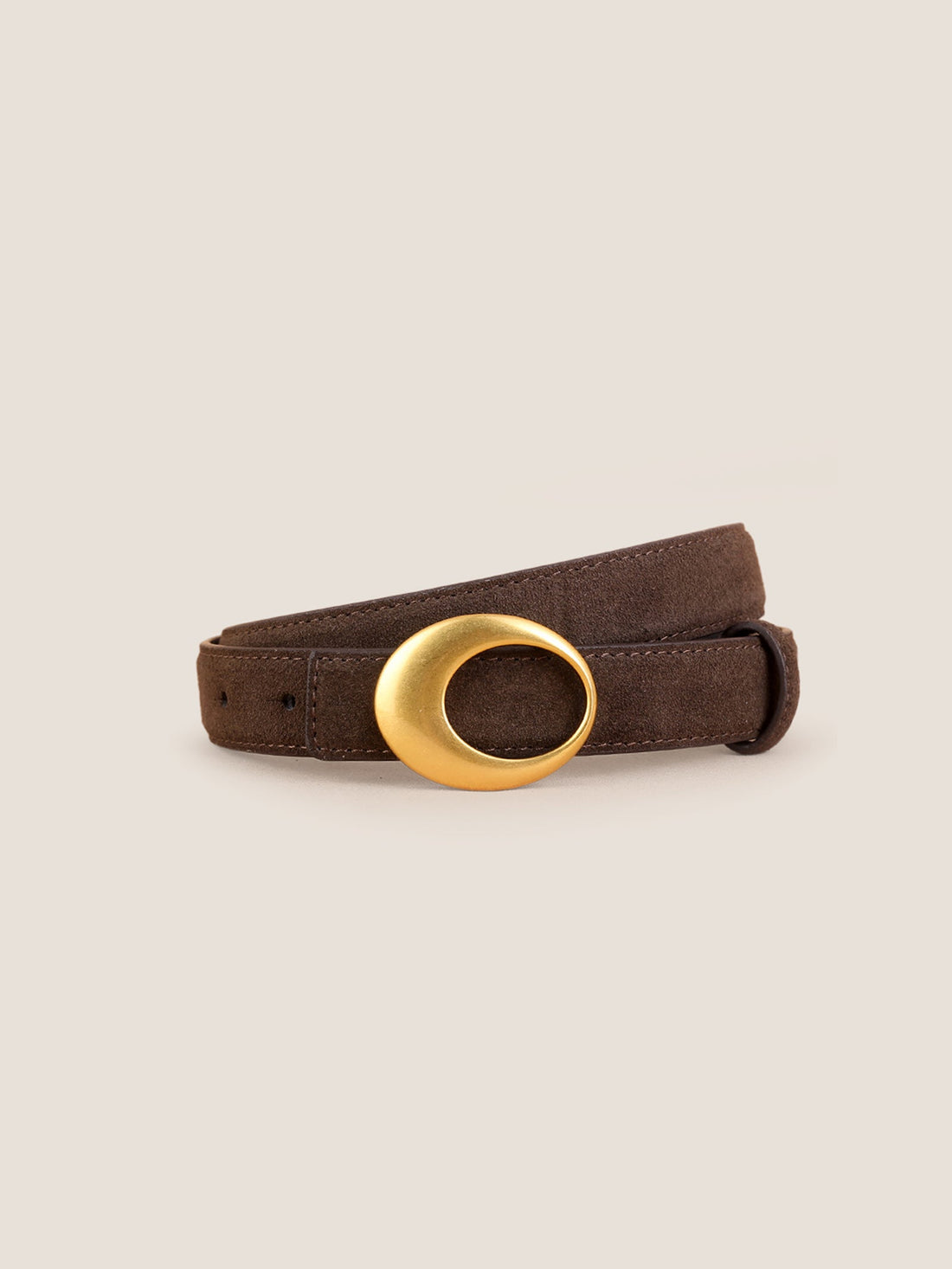 Luxury Suede Cowhide Belt With Oval Alloy Buckle by LINTICO