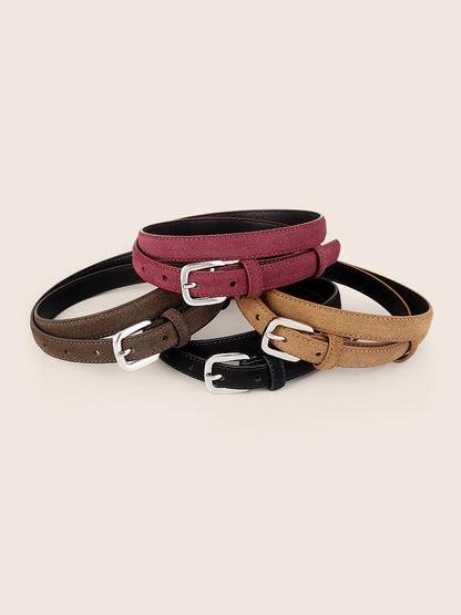 Luxury Suede Decorative Belt With Durable Alloy Buckle by LINTICO