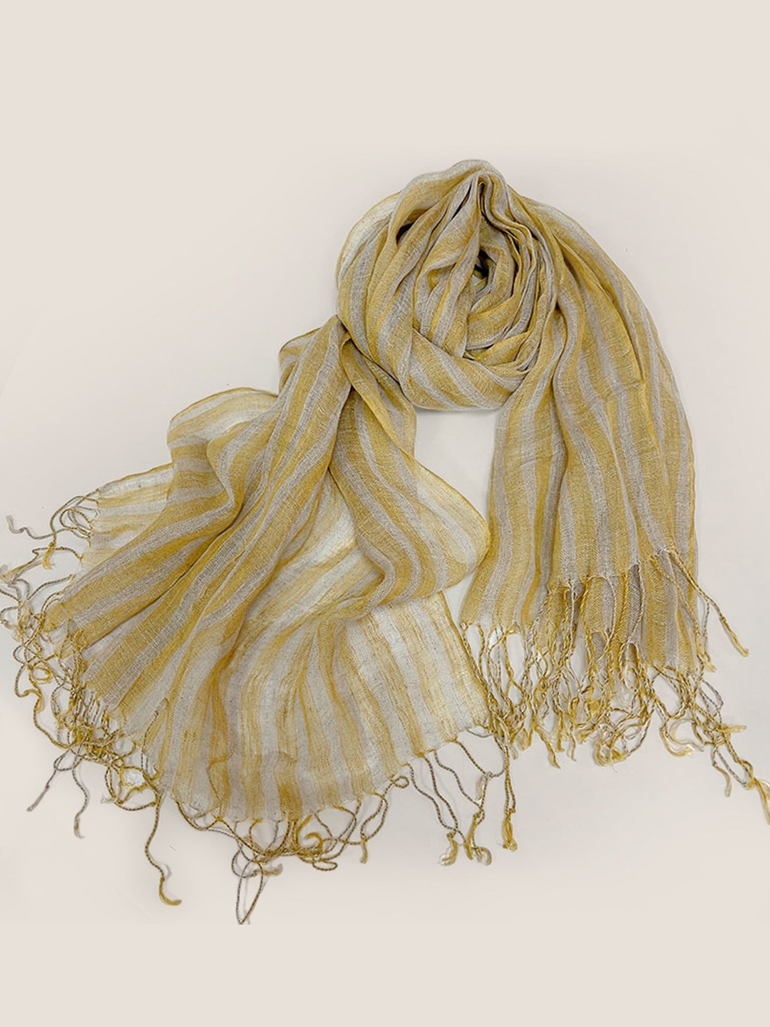 Linen Checkered Lightweight Scarf by LINTICO