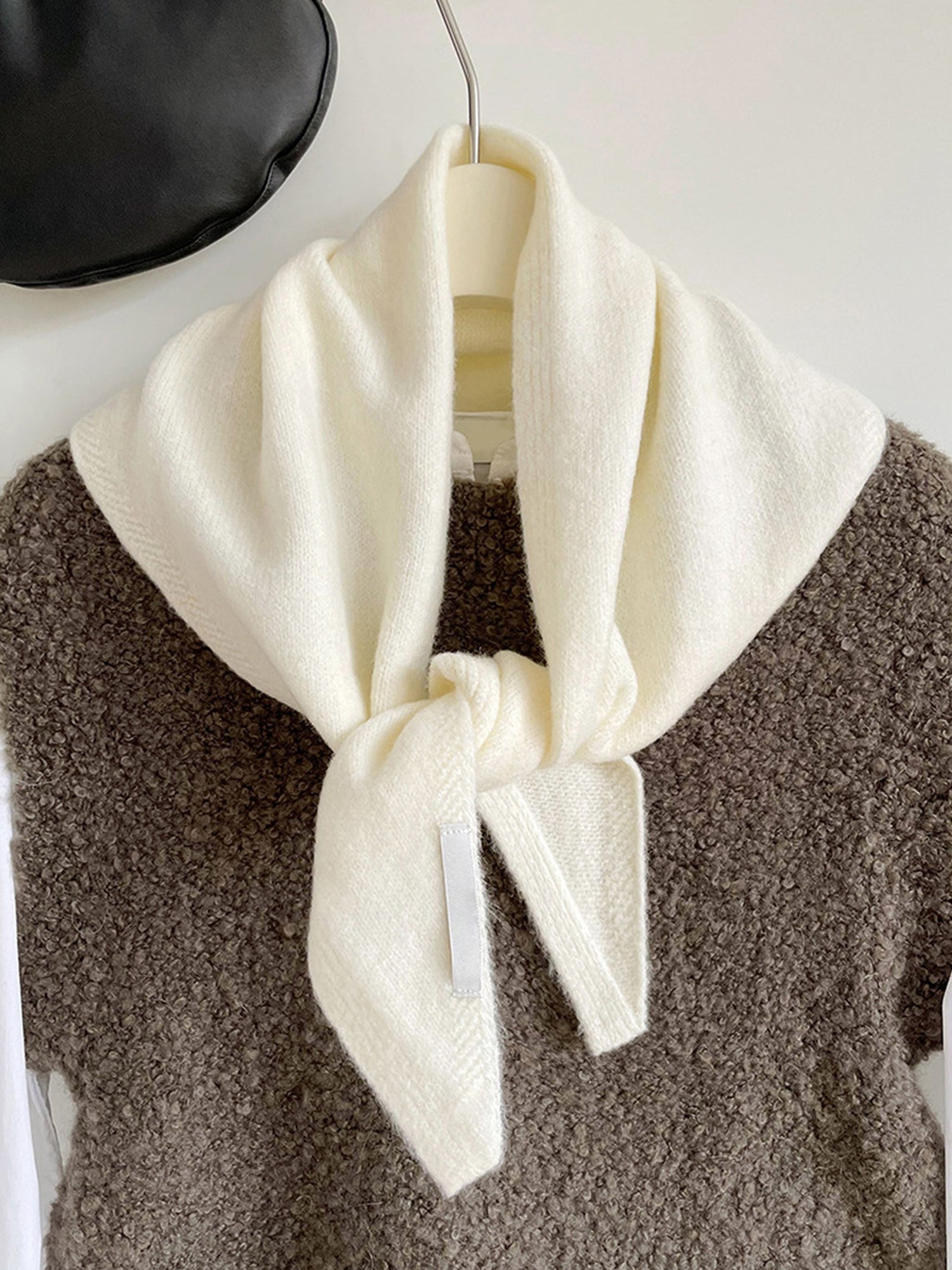 100% Merino Wool Knitted Triangle Scarf by LINTICO