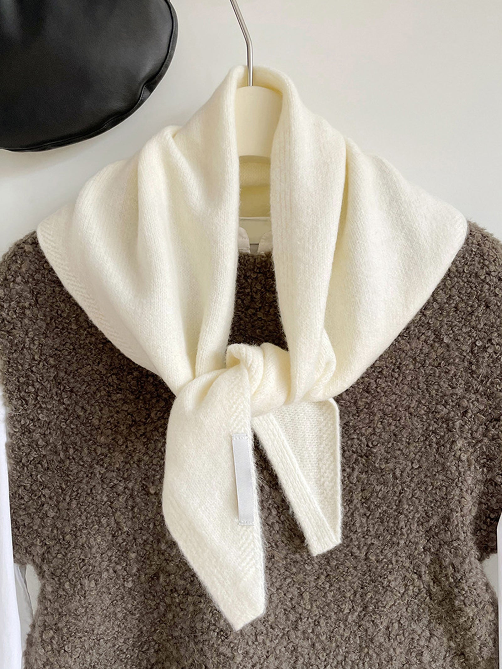 100% Merino Wool Knitted Triangle Scarf by LINTICO