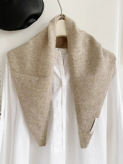 100% Merino Wool Knitted Triangle Scarf by LINTICO