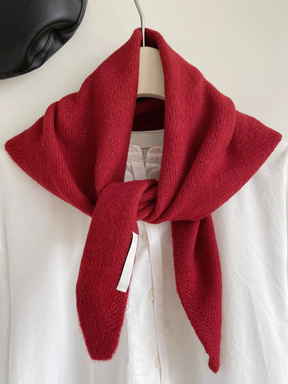 100% Merino Wool Knitted Triangle Scarf by LINTICO