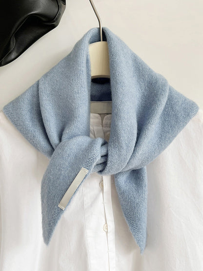 100% Merino Wool Knitted Triangle Scarf by LINTICO
