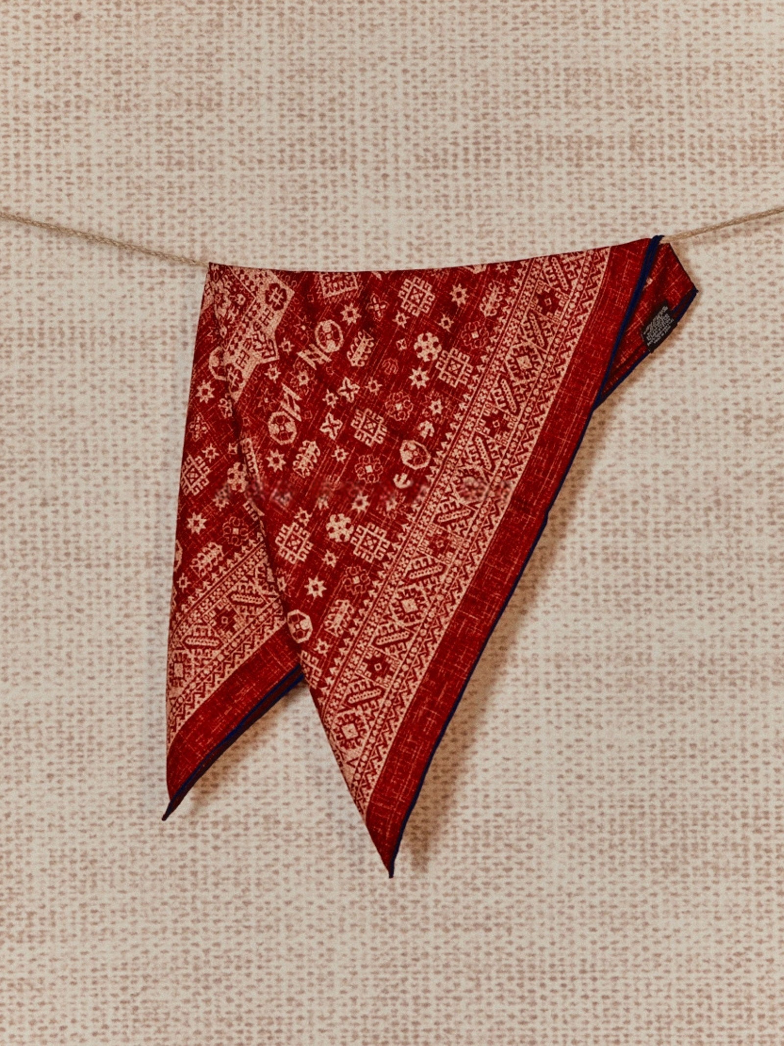 Wool Silk Printed Neck Square Scarf by LINTICO