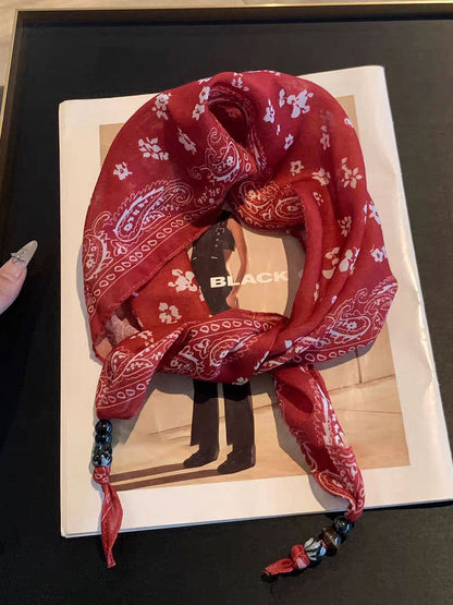 Bohemian Floral Multi-Functional Silk Scarf by LINTICO