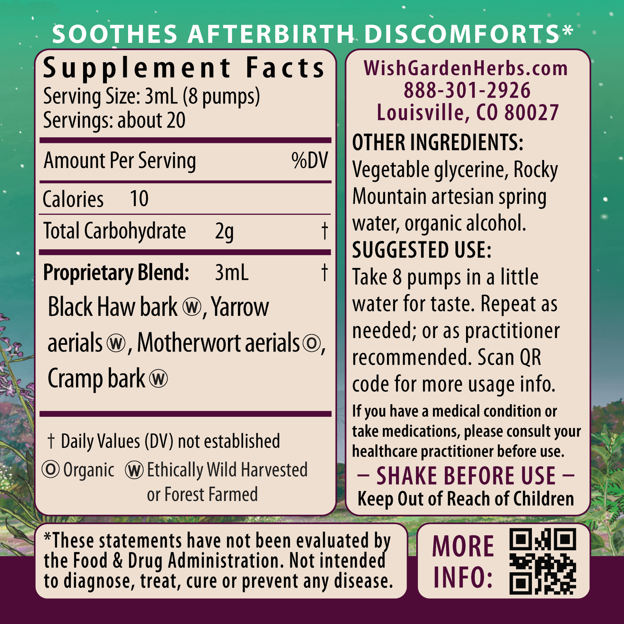 AfterEase For After Birth Contractions by WishGarden Herbs