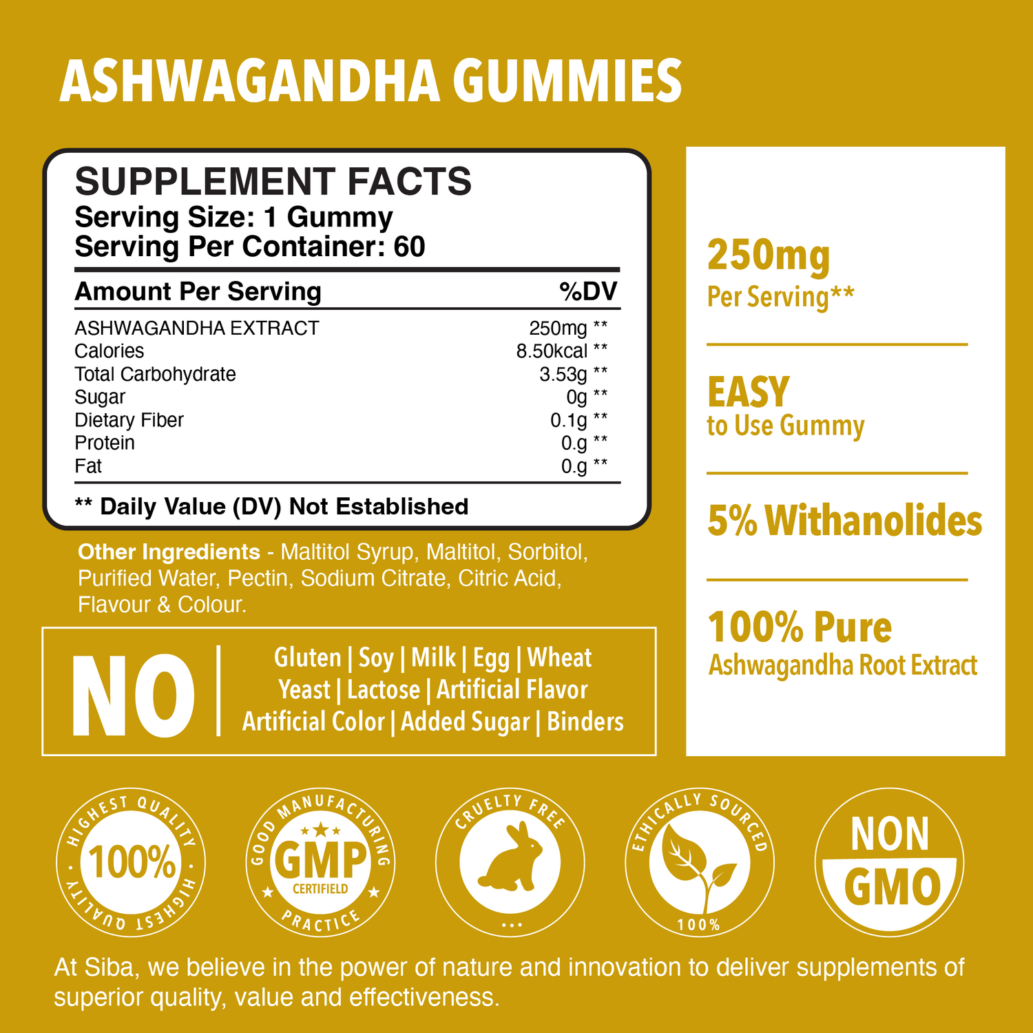 Ashwagandha Gummies by Siba Vitamins Store