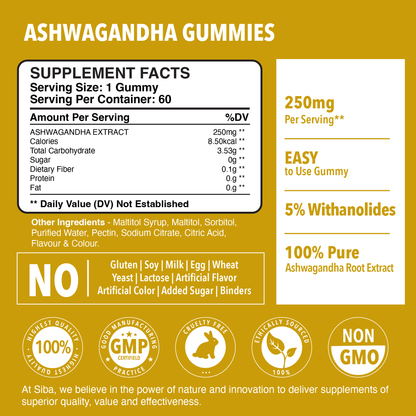 Ashwagandha Gummies by Siba Vitamins Store