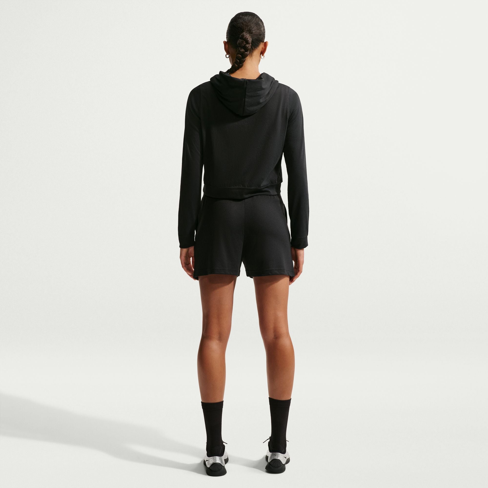 Nike Womens Sportswear Chill Knit Lightweight Hoodie - Black/Chalk by Denim Exchange