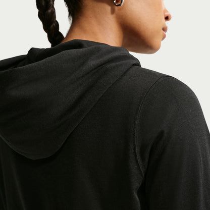 Nike Womens Sportswear Chill Knit Lightweight Hoodie - Black/Chalk by Denim Exchange