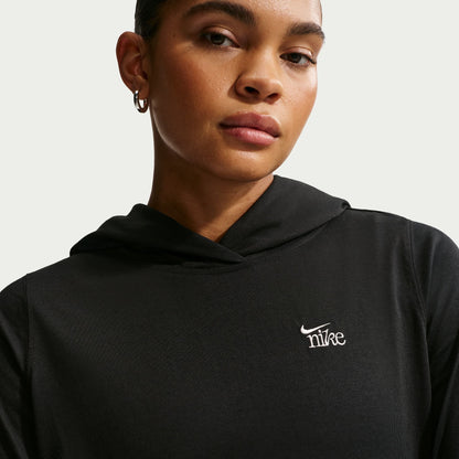Nike Womens Sportswear Chill Knit Lightweight Hoodie - Black/Chalk by Denim Exchange