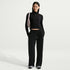 Nike Womens Chill Knit Mid-Rise Lightweight Open-Hem Pants - Black by Denim Exchange