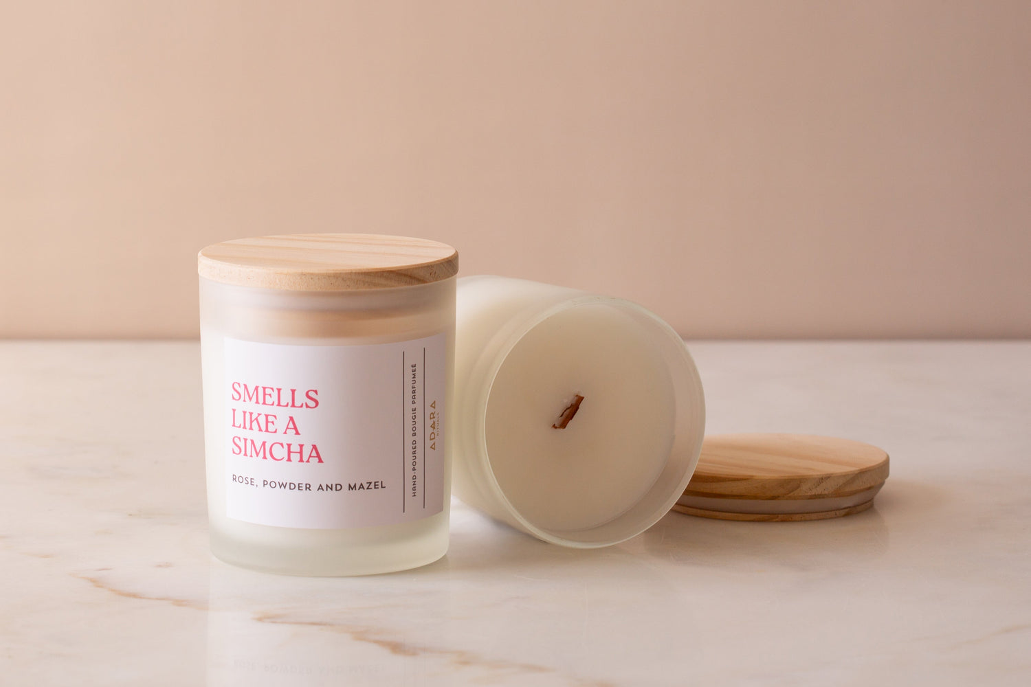 Smells Like A Simcha - Rose, Powder, and Mazel Scented Candle by Adara Rituals