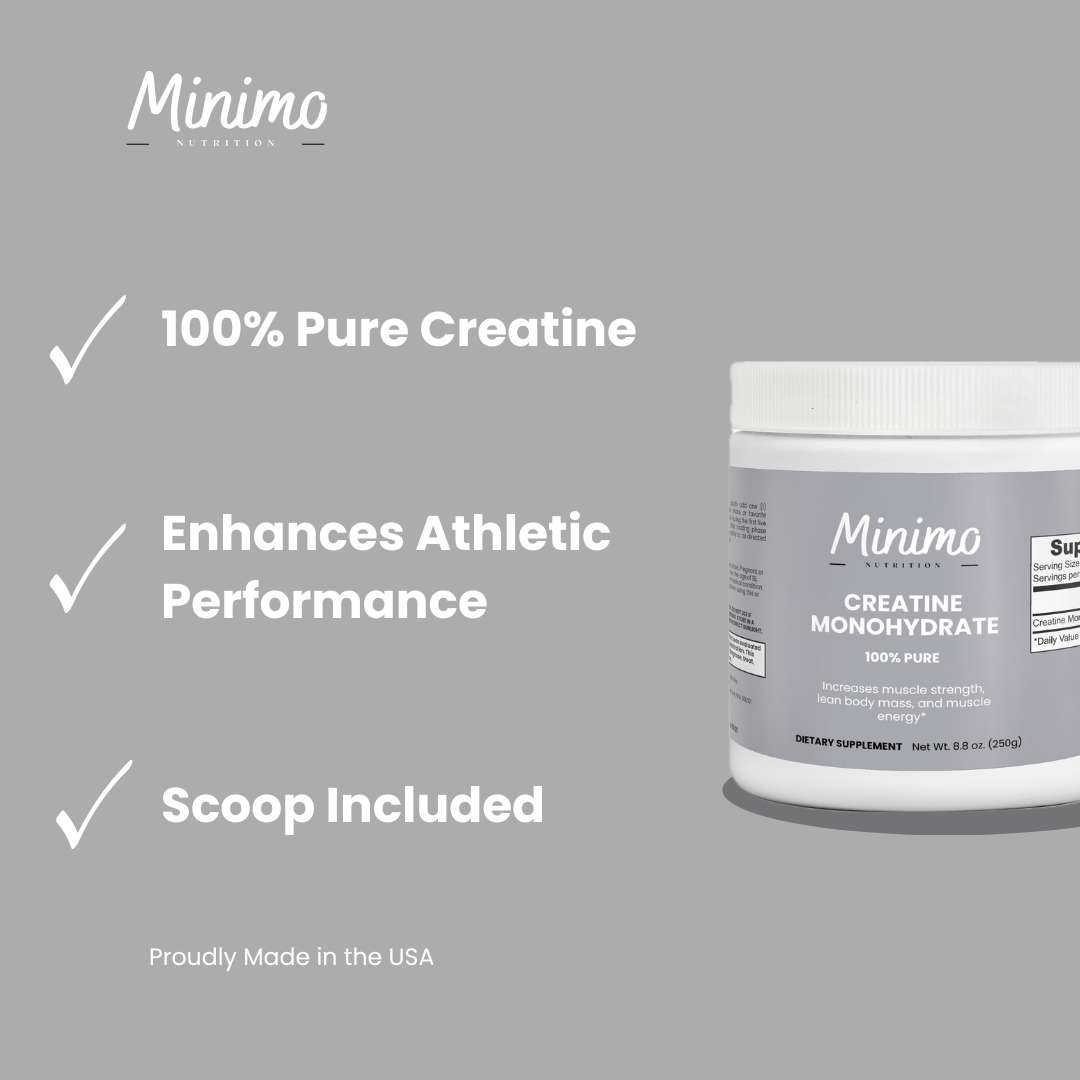 Creatine Monohydrate Powder, 8.8 oz by Minimo Nutrition