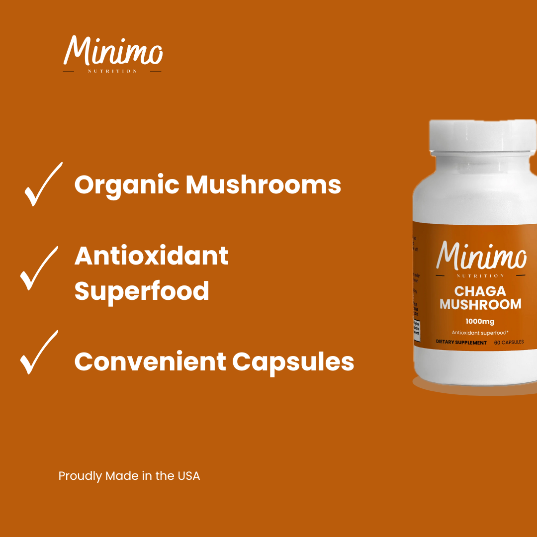 Organic Chaga Mushroom, 60 ct. by Minimo Nutrition
