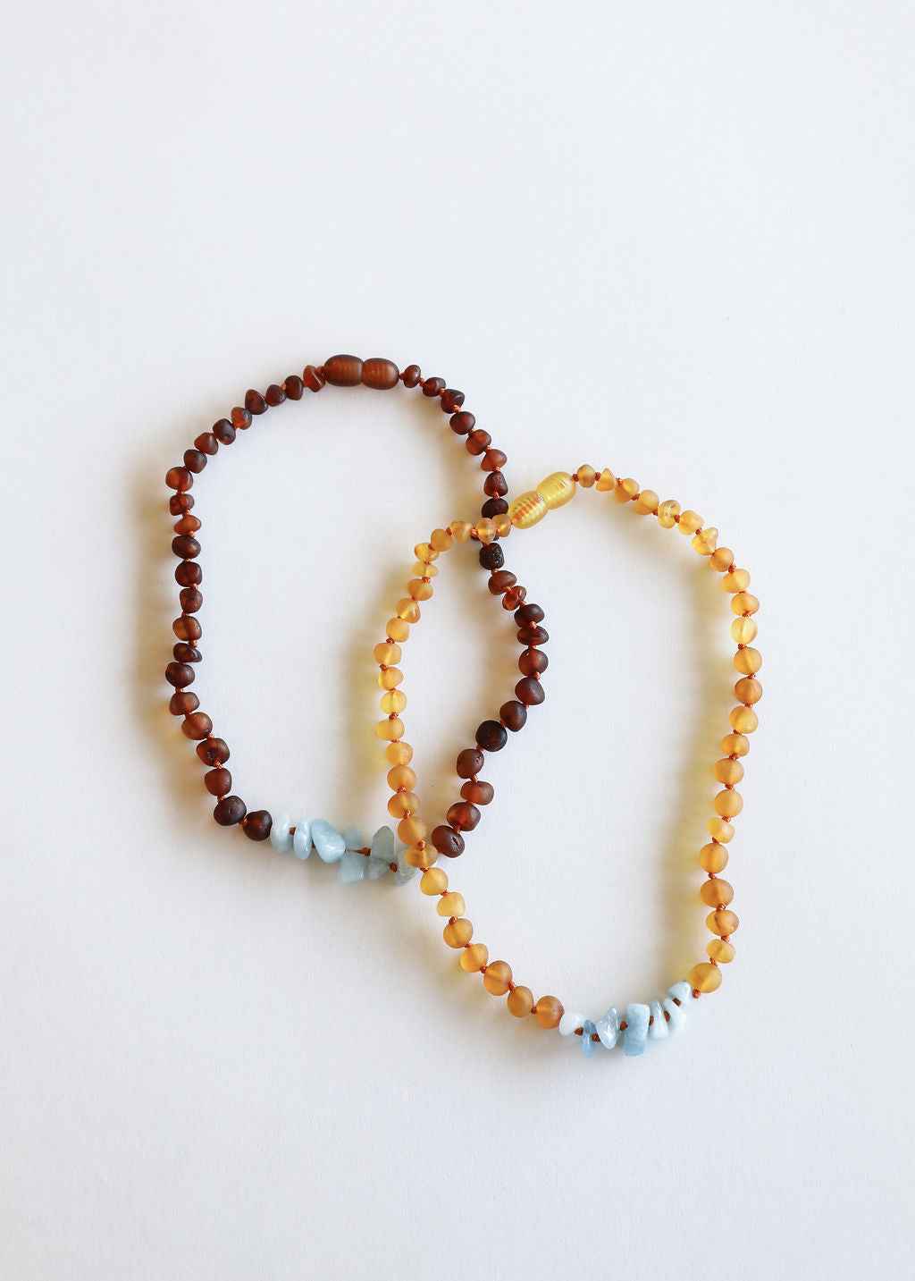 Raw Honey Baltic Amber + Aquamarine || Necklace by CanyonLeaf