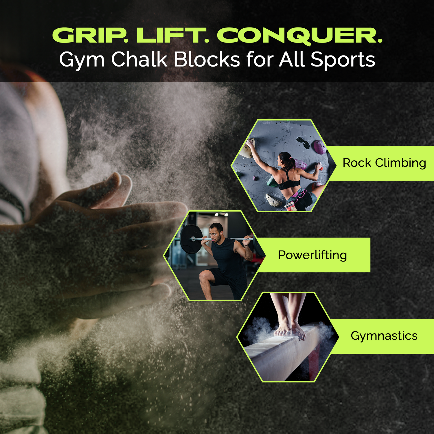 Premium Magnesium Block Chalk – Lab‑tested. Rugged. Ready for real workouts. by Rage Fitness