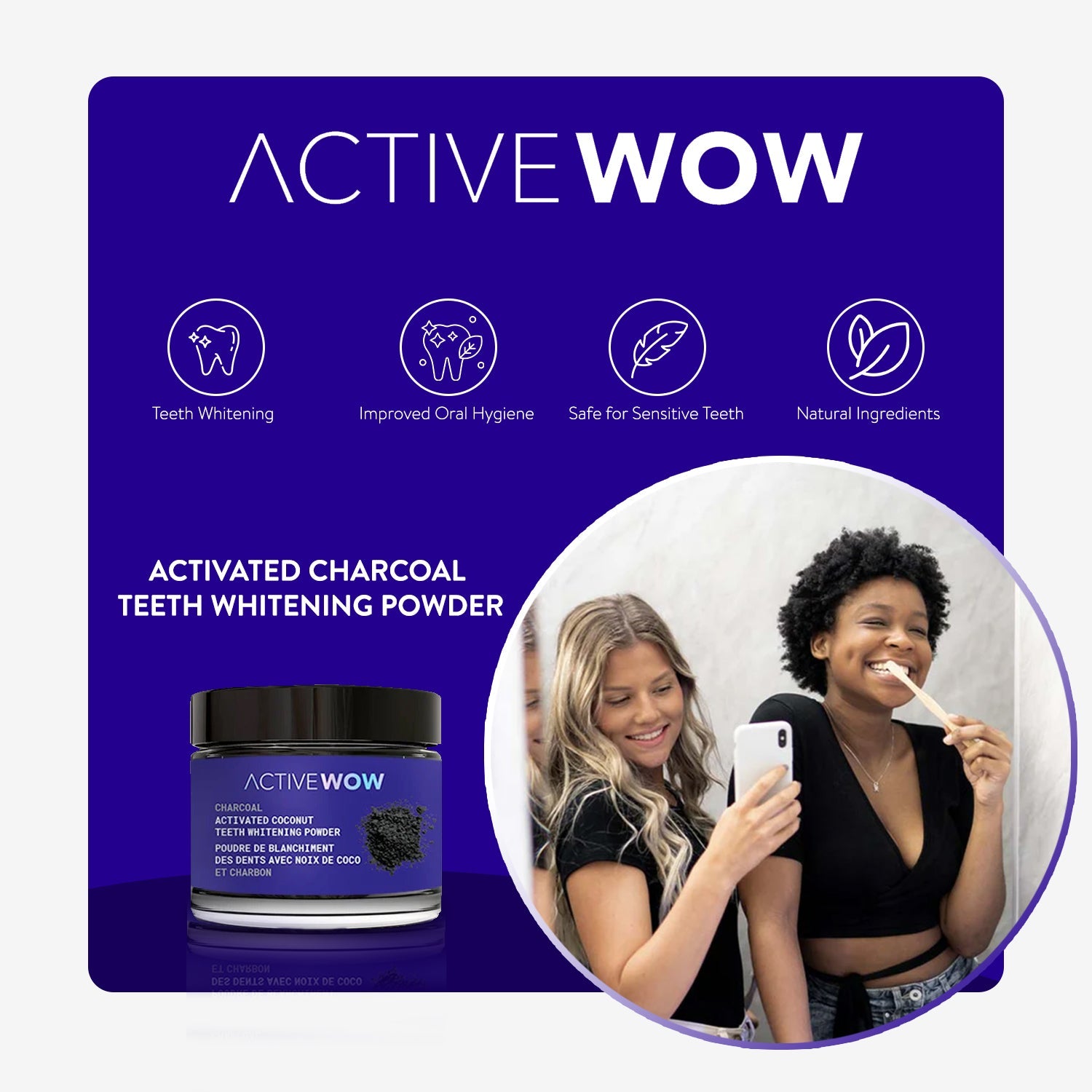 Activated Charcoal Teeth Whitening Powder by Active Wow