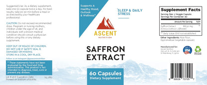 Saffron Extract, 60 Capsules, 88.5 mg by Ascent Nutrition