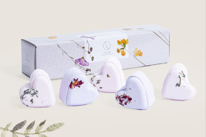 Set of 5 Heart Shaped Shower Steamers Package - in a Gift Box - Can be personalized by Lizush