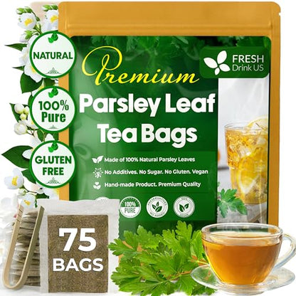Premium Parsley Leaf Tea Bags, 100% Natural &amp; Pure from Parsley Leaves. by FreshDrinkUS - Natural and Premium Herbal Tea