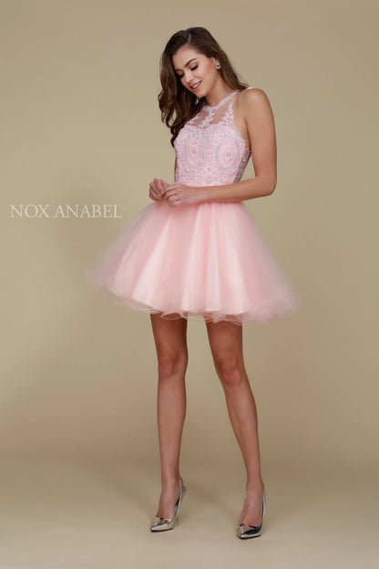 CLEARANCE - Nox Anabel B652 Short Dress Poofy A-Line Tulle Skirt (Size Small) by DiscountDressShop