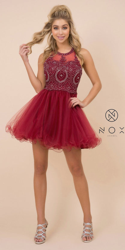 CLEARANCE - Nox Anabel B652 Short Dress Poofy A-Line Tulle Skirt (Size Small) by DiscountDressShop