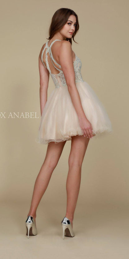 CLEARANCE - Nox Anabel B652 Short Dress Poofy A-Line Tulle Skirt (Size Small) by DiscountDressShop