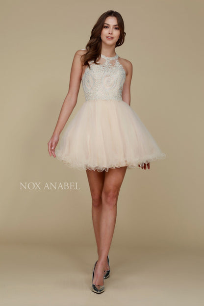 CLEARANCE - Nox Anabel B652 Short Dress Poofy A-Line Tulle Skirt (Size Small) by DiscountDressShop
