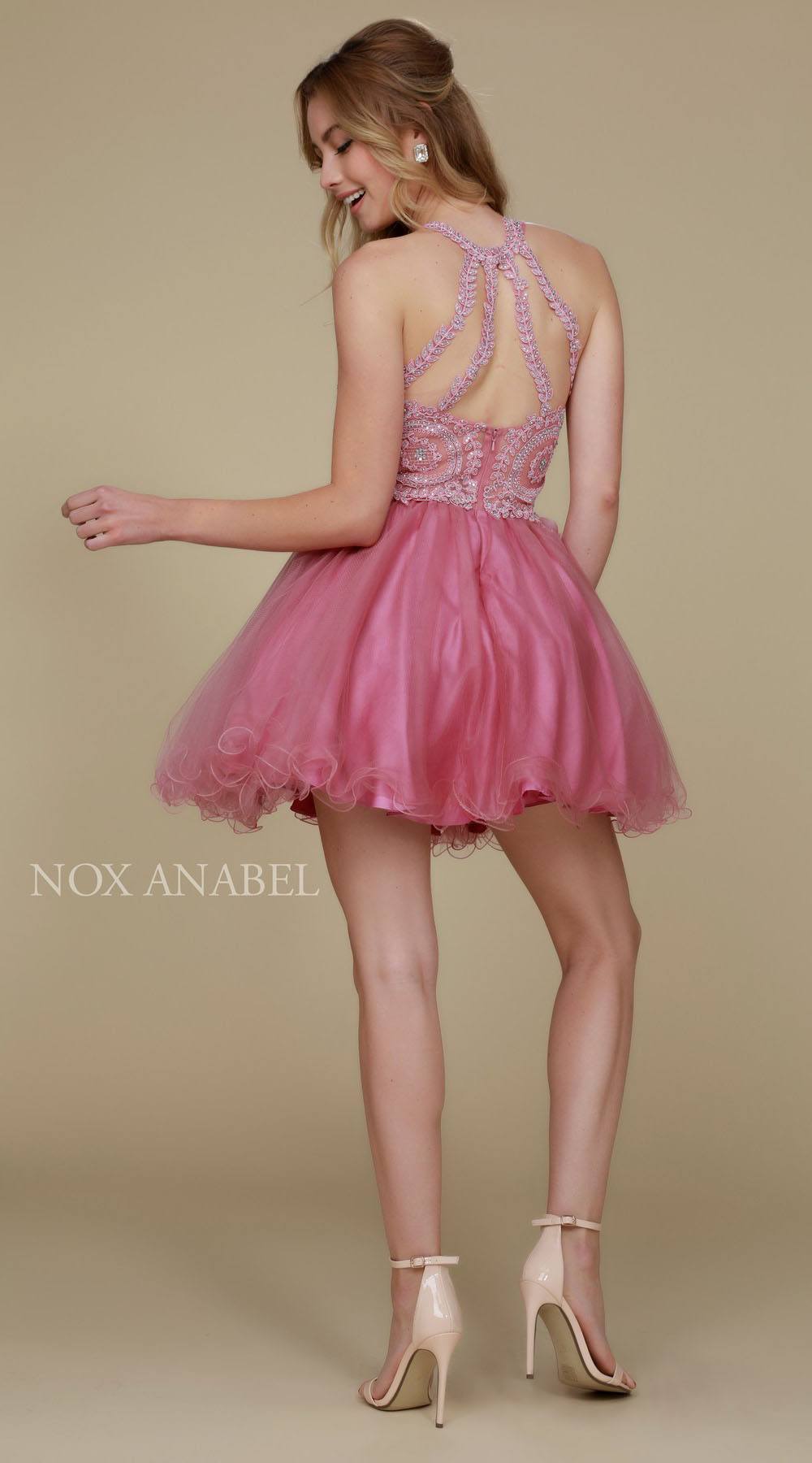 Nox Anabel B652 Short Dress Poofy A-Line Tulle Skirt Halter Neck by DiscountDressShop