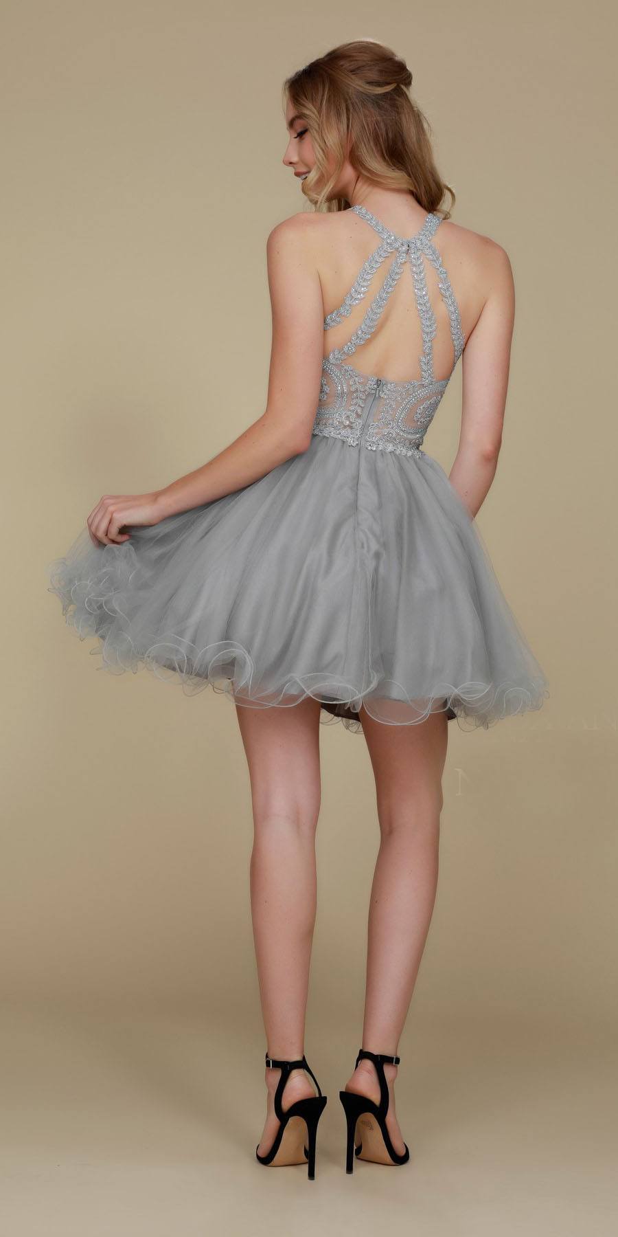 CLEARANCE - Nox Anabel B652 Short Dress Poofy A-Line Tulle Skirt (Size Small) by DiscountDressShop