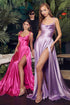 CLEARANCE - Cinderella Divine BD104 Lavender Satin A-Line Dress Cowl Neckline (Size M) by DiscountDressShop
