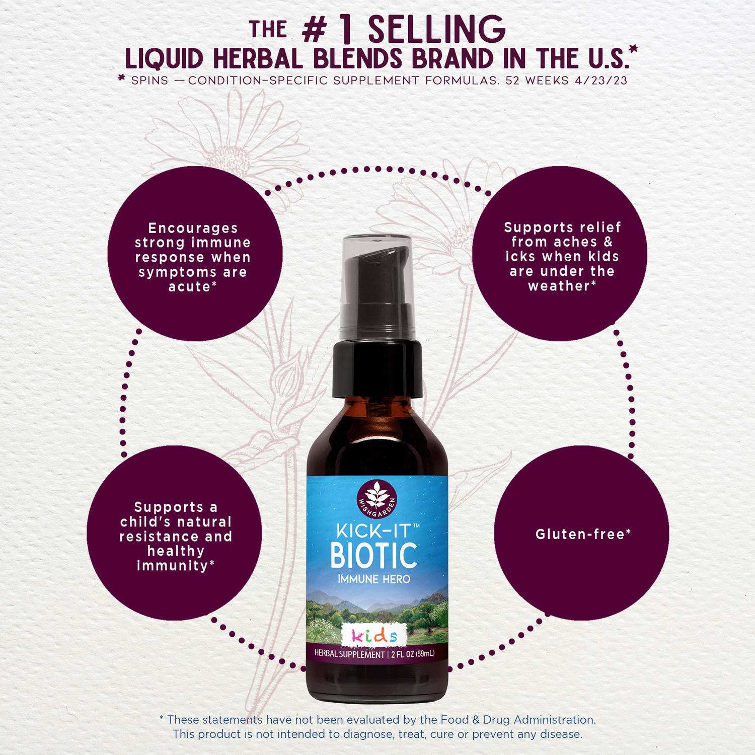 Kick-It Biotic, Immune Hero For Kids by WishGarden Herbs