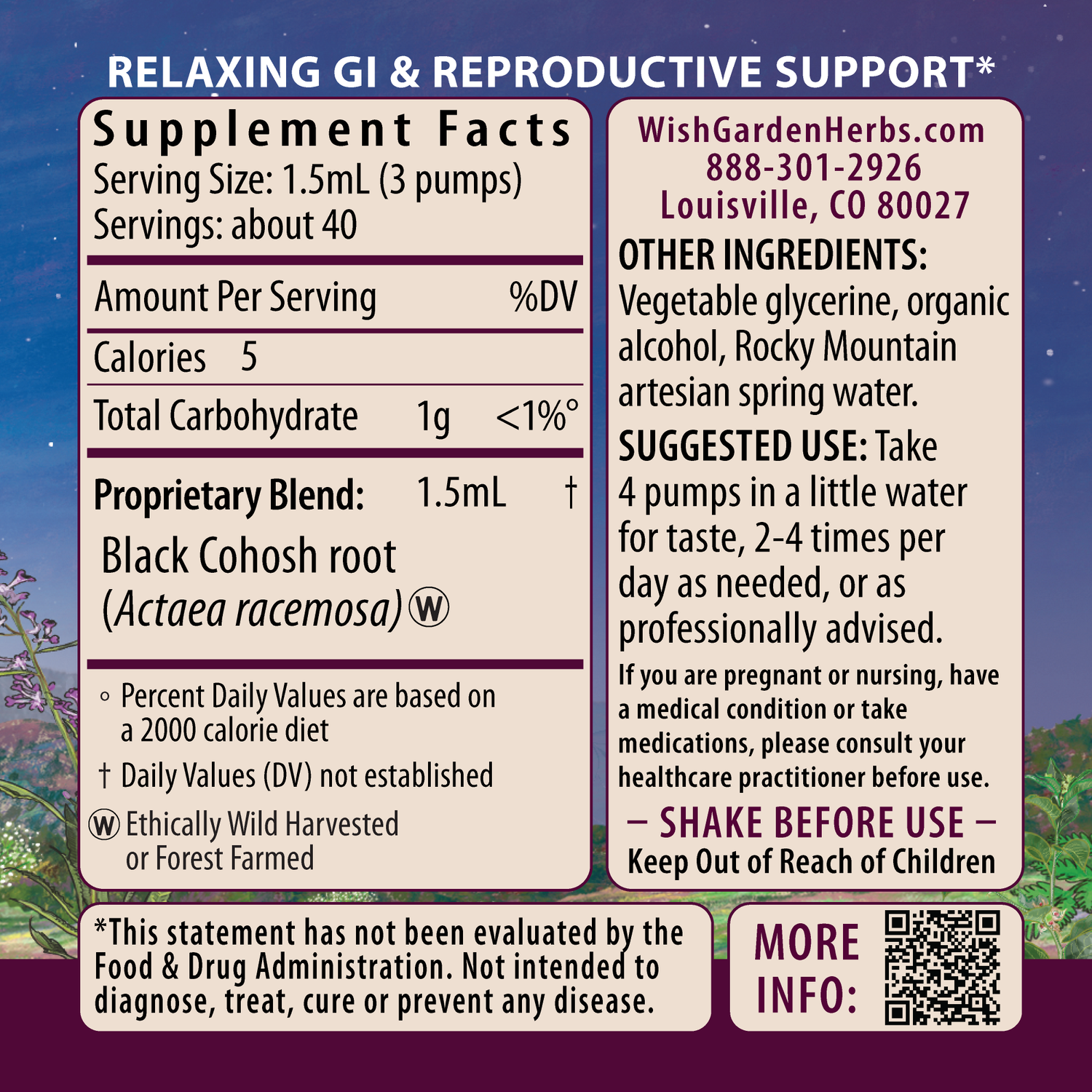 Black Cohosh Root Tincture by WishGarden Herbs