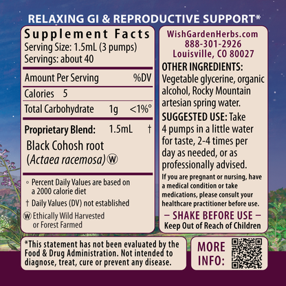 Black Cohosh Root Tincture by WishGarden Herbs