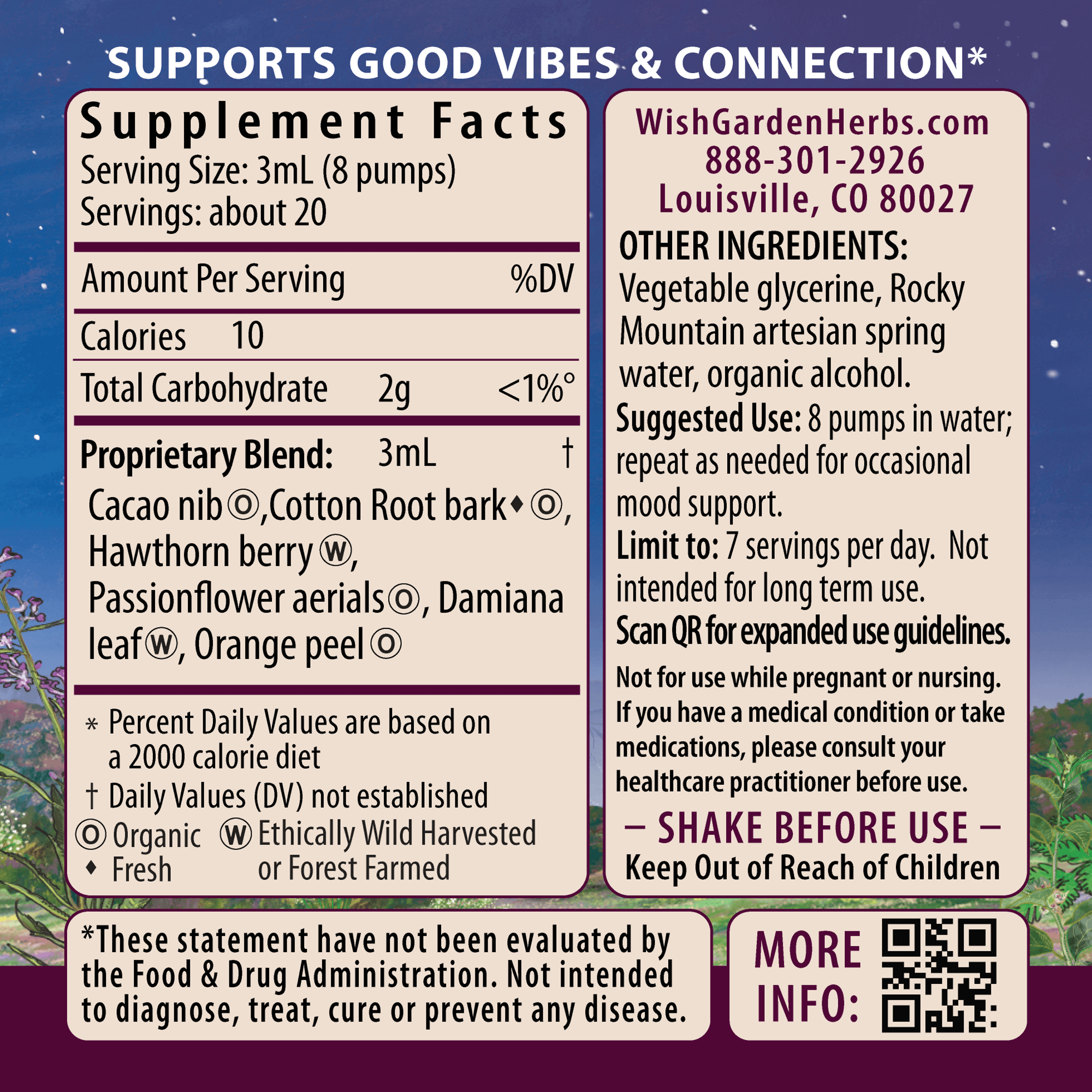 Liquid Bliss, Mood Elevator by WishGarden Herbs