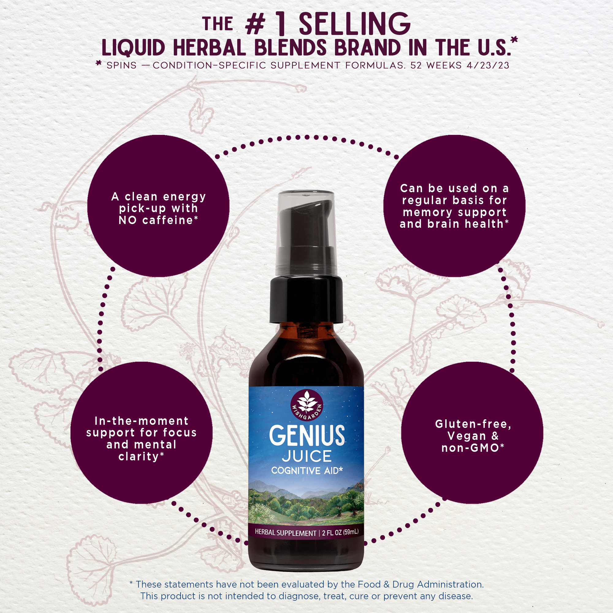 Genius Juice, Cognitive Aid by WishGarden Herbs