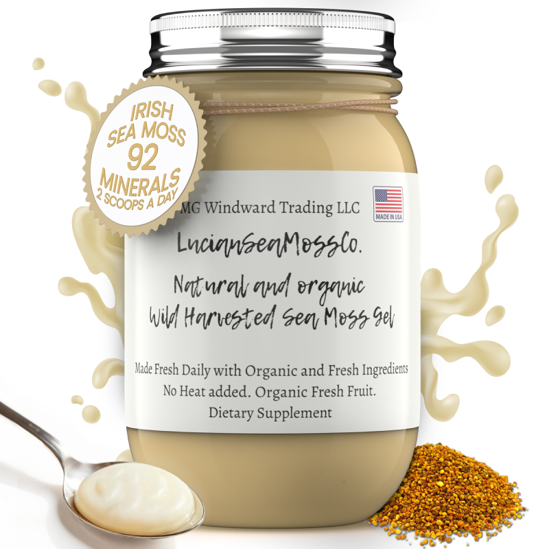 Bee Pollen Infused Organic Sea Moss Gel by Seamoss Global
