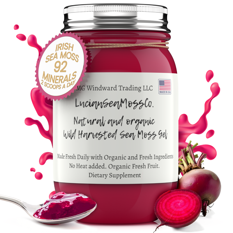 Beet Root Infused Organic Sea Moss Gel by Seamoss Global
